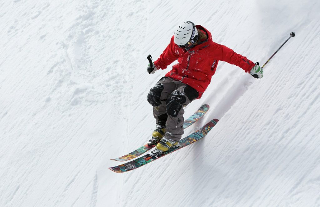 Skier going downhill