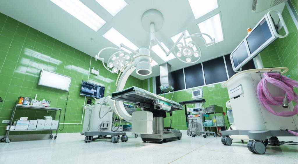 operating theatre. Robotic-assisted surgery